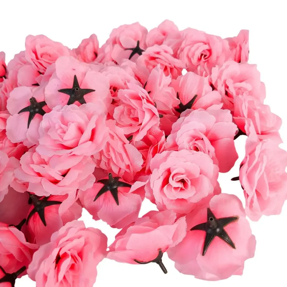 82 Light Pink Silk Rose Heads 2.5in Artificial Flowers Wedding Craft Decor